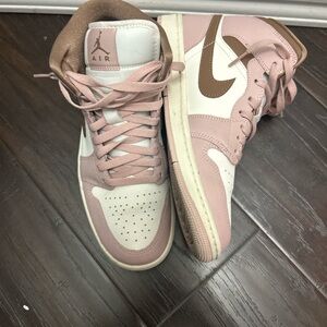 Women's High-Top Sneakers - Pink and Brown